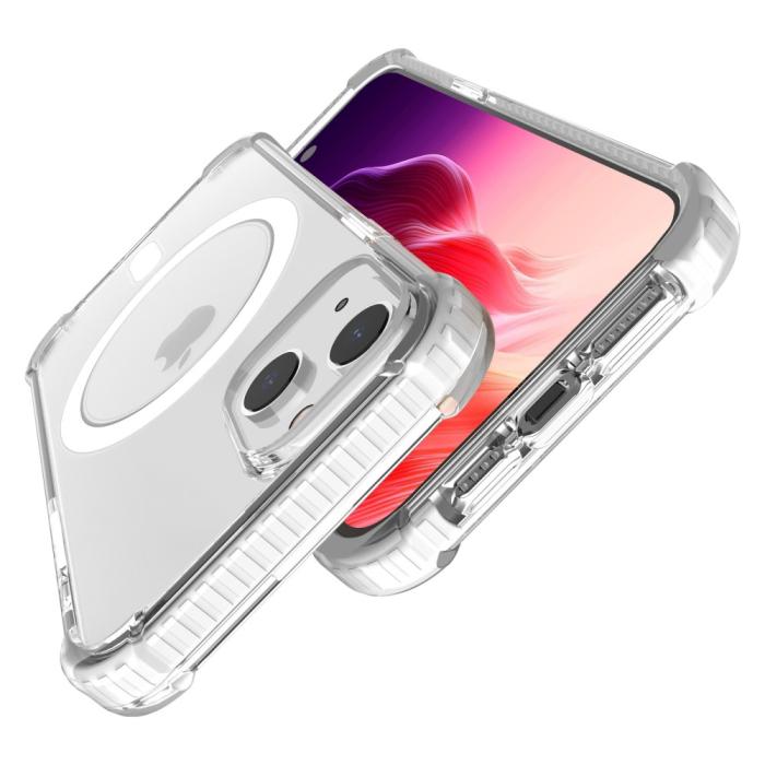 Bild 3, iPhone 15 Plus Skal MagSafe Shockproof Hybrid Vit
