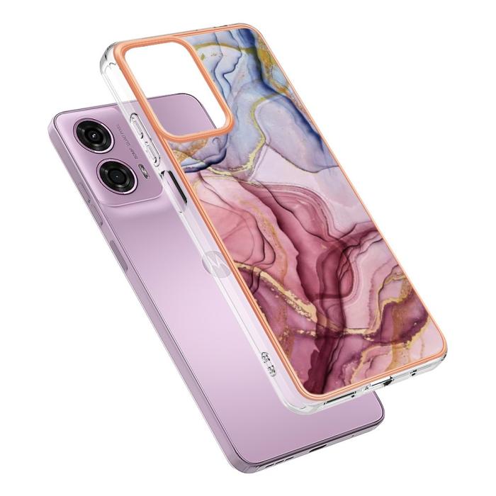 Bild 3, Motorola Moto G04 4G/G24 4G Marmor Skal Roséguld