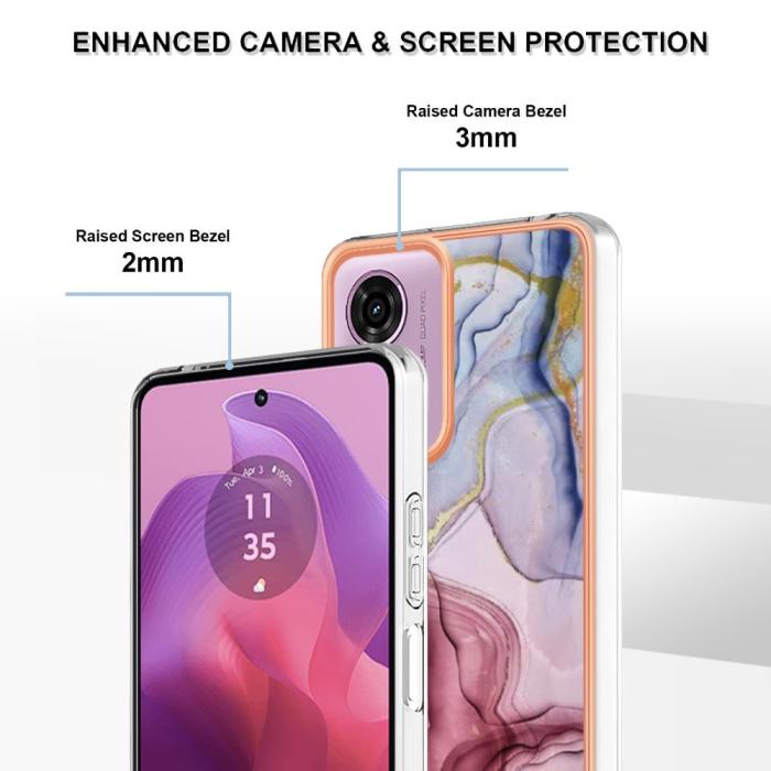 Bild 4, Motorola Moto G04 4G/G24 4G Marmor Skal Roséguld