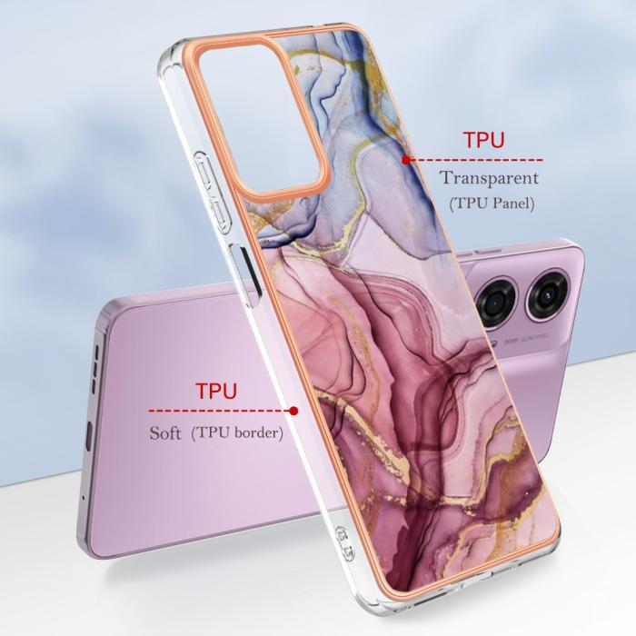 Bild 6, Motorola Moto G04 4G/G24 4G Marmor Skal Roséguld