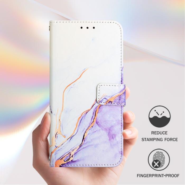 Bild 4, iPhone 16 Pro Max Fodral Marmor Vit/Lila