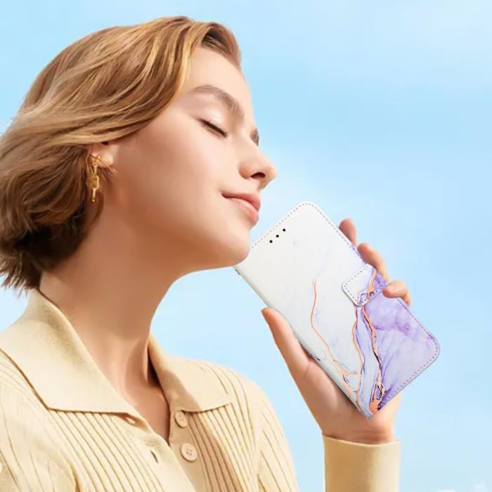 Bild 6, iPhone 16 Pro Max Fodral Marmor Vit/Lila