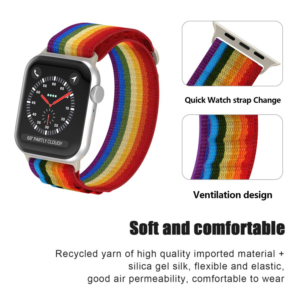 Apple Watch 38/40/41 mm Armband Alpine Pro Loop Rainbow