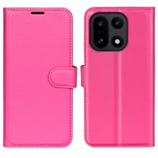 OnePlus 15 Fodral Litchi L&auml;der Rosa
