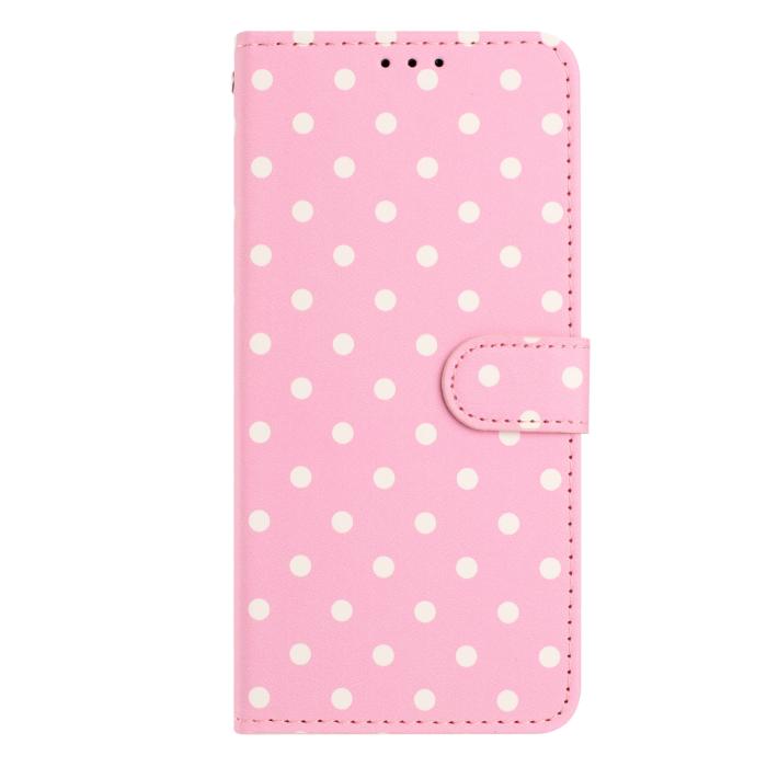 Bild 3, Samsung Galaxy S26 Plus Fodral Polka Dot Läder Rosa/Vit