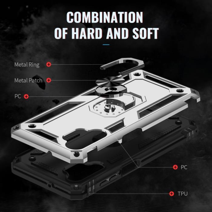 Bild 5, Samsung Galaxy A13 4G Skal Shockproof Ring Armor Silver