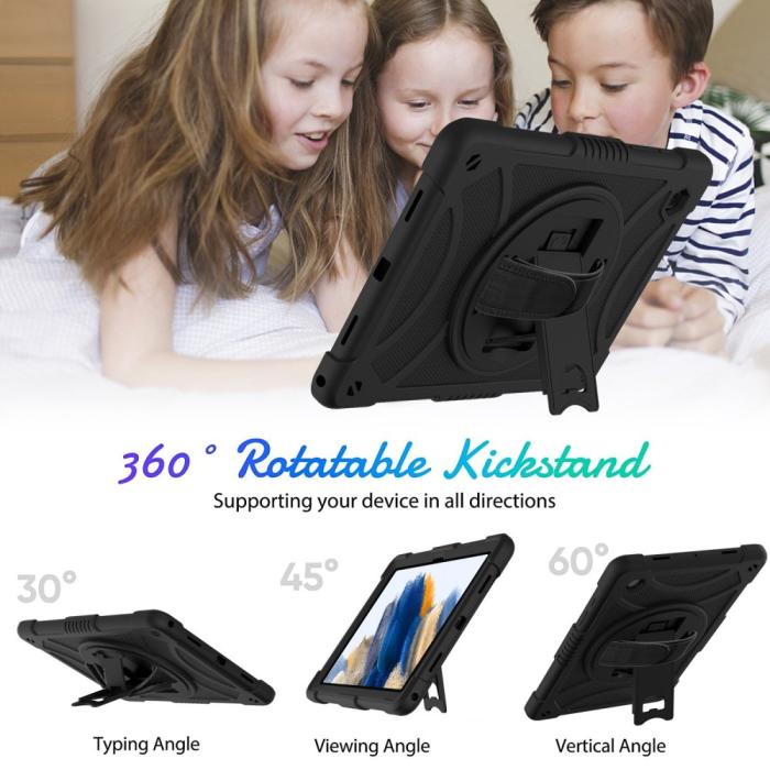 Bild 2, Galaxy Tab A8 Skal Hybrid Shockproof Kickstand Svart