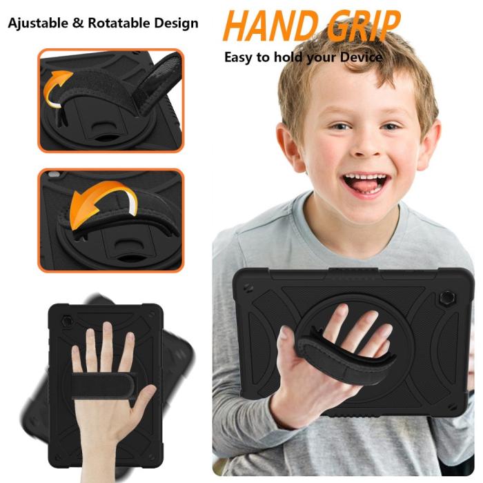 Bild 5, Galaxy Tab A8 Skal Hybrid Shockproof Kickstand Svart