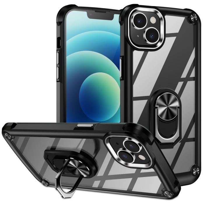 Bild 1, iPhone 15 Plus Skal Ring Shockproof Hybrid Svart