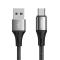 Joyroom 20 cm 3A MicroUSB Snabbladdning Nylon Kabel - Svart