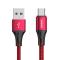 Joyroom 1m 3A MicroUSB Snabbladdning Nylon Kabel - Röd
