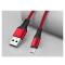 Joyroom 1m 3A MicroUSB Snabbladdning Nylon Kabel - Röd