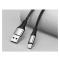 Joyroom 20 cm 3A USB-C Snabbladdning Nylon Kabel - Svart