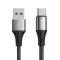 Joyroom 1.5m 3A USB-C Snabbladdning Nylon Kabel - Svart