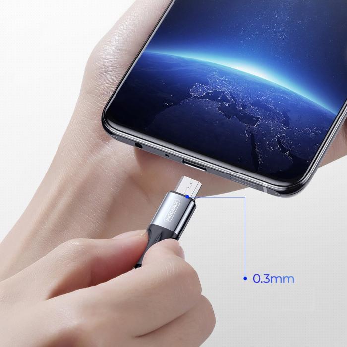 Bild 5, Joyroom 1.5m 3A MicroUSB Snabbladdning Nylon Kabel - Svart