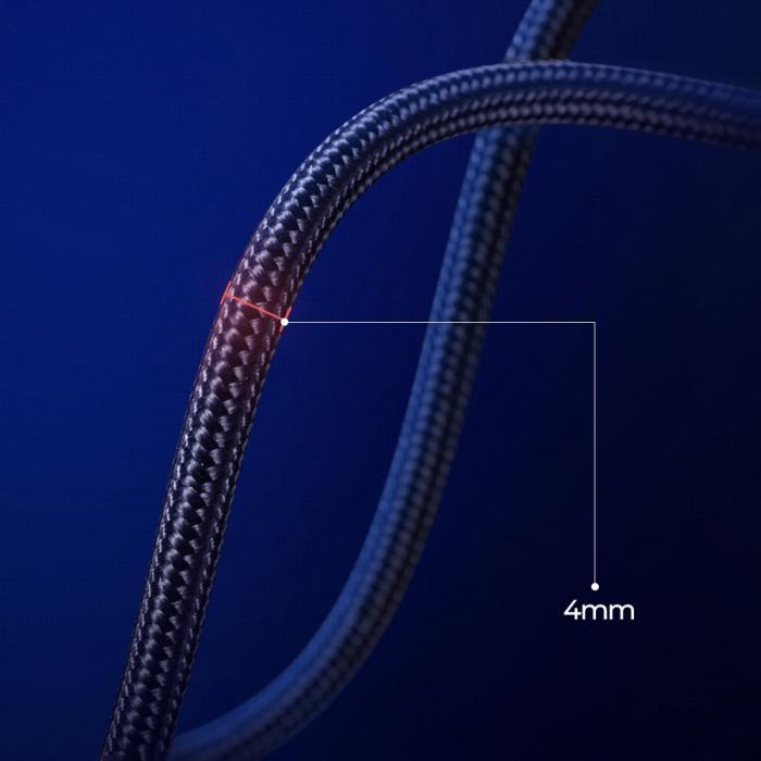 Bild 3, Joyroom 20 cm 3A USB-C Snabbladdning Nylon Kabel - Röd