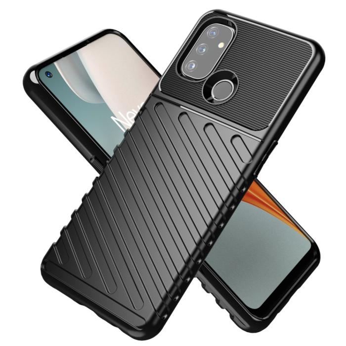 Bild 2, OnePlus Nord N100 - Twill Textur Skal - Svart