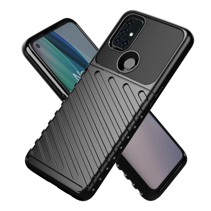 Bild 2, OnePlus Nord N10 5G - Twill Textur Skal - Svart
