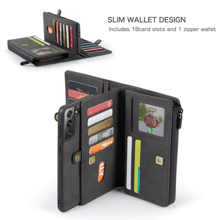 Bild 3, Samsung Galaxy S21 - CASEME 2-i-1 Multifunktionellt Läder Fodral - Svart