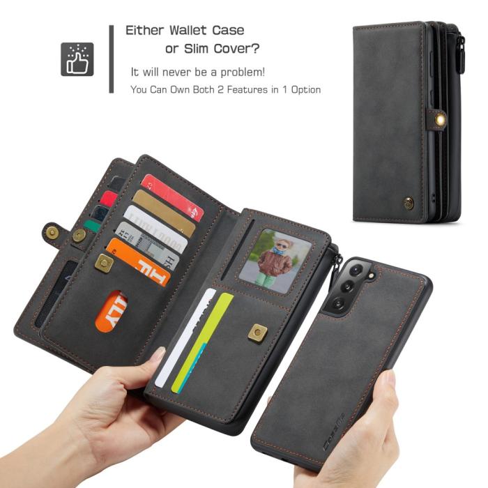 Bild 4, Samsung Galaxy S21 - CASEME 2-i-1 Multifunktionellt Läder Fodral - Svart