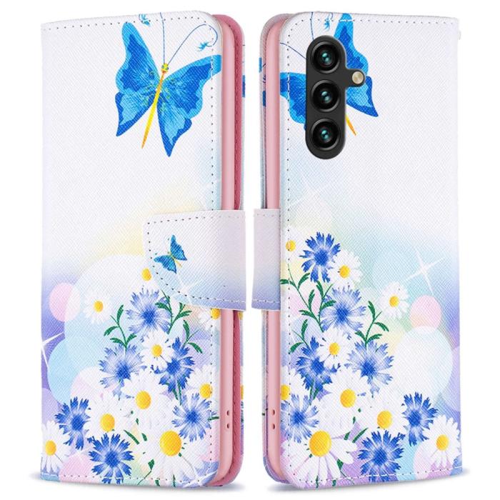 Bild 1, Samsung Galaxy A14 4G/5G Fodral Med Tryck Blommor/Fjäril