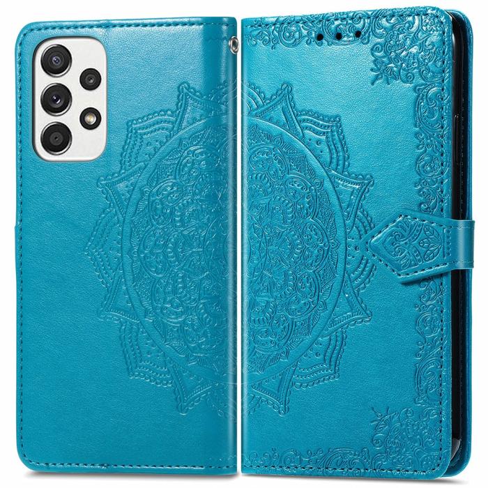 Bild 1, Samsung Galaxy A53 5G Fodral Mandala Läder Blå