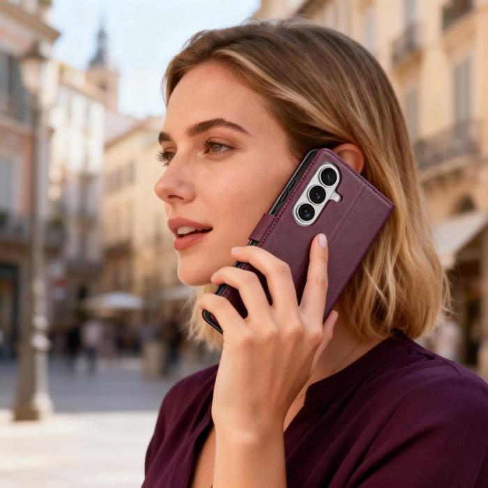 Bild 5, Tech-Protect Samsung Galaxy A57 5G Fodral Läder Mulberry