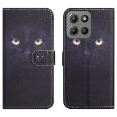 Motorola Moto G86 Power/G86 5G Fodral L&auml;der Katt &Ouml;gon