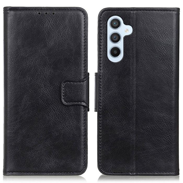 Bild 1, Galaxy A34 5G Fodral Crazy Horse Läder Svart
