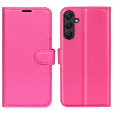 Samsung Galaxy A16 / A26 5G Fodral Litchi L&auml;der Textur Rosa