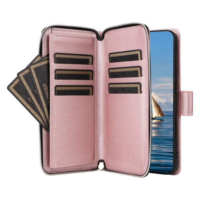 Bild 3, Samsung Galaxy S25 Fodral Rhombus Läder Roséguld