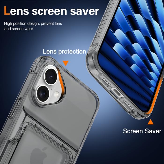 Bild 6, iPhone 16 Plus Skal Kickstand Med Korthållare Tonad Svart