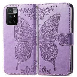 Xiaomi Redmi 10 Fodral Butterfly Läder Ljus Lila