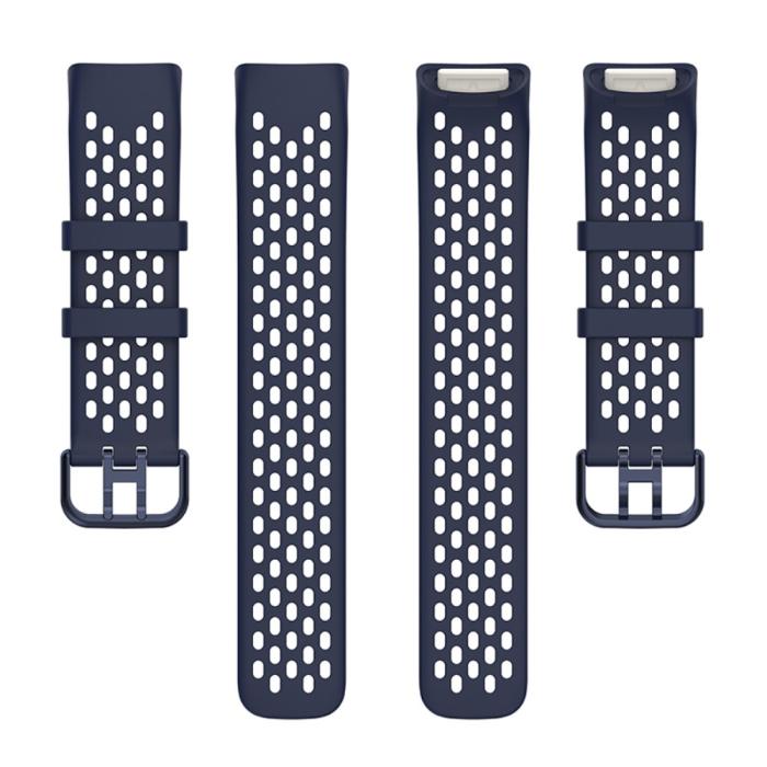 Bild 5, Fitbit Charge 6 / 5 Armband Silikon Ihåligt Mörk Blå