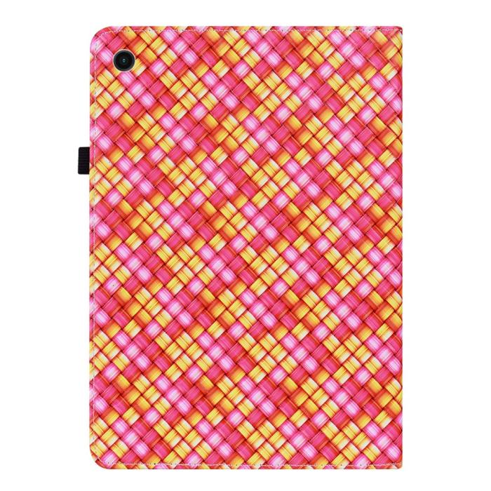 Bild 3, Samsung Galaxy Tab A8 10.5 Fodral Vävd Textur Rosa/Gul