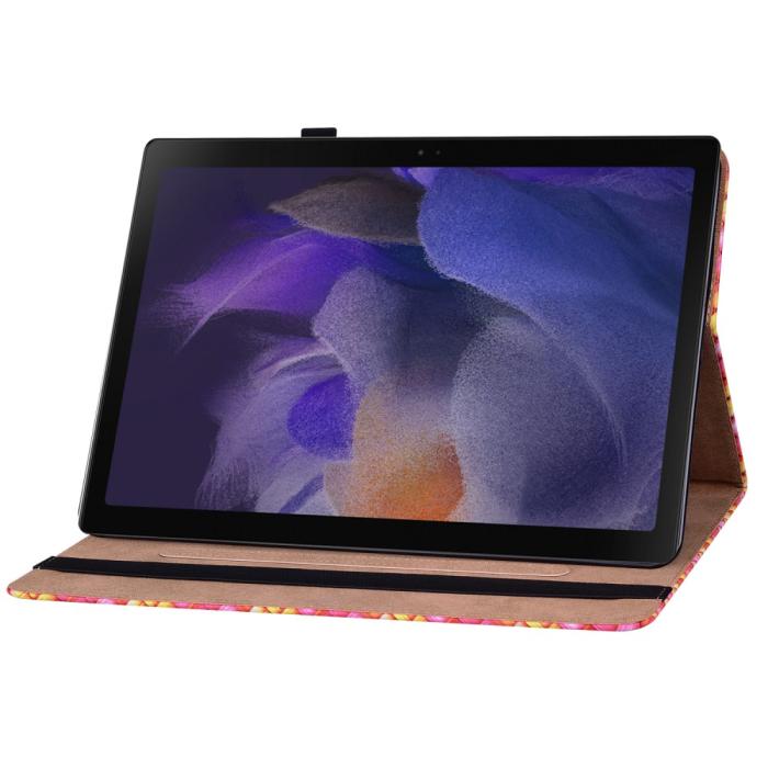 Bild 4, Samsung Galaxy Tab A8 10.5 Fodral Vävd Textur Rosa/Gul