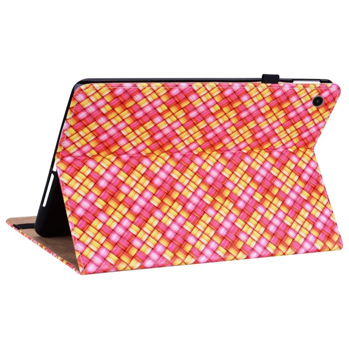Bild 5, Samsung Galaxy Tab A8 10.5 Fodral Vävd Textur Rosa/Gul