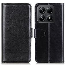Xiaomi 14T Fodral Crazy Horse L&auml;der Svart