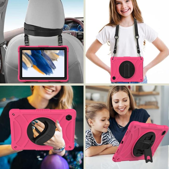 Bild 3, Galaxy Tab A8 Skal Hybrid Shockproof Kickstand Rosa
