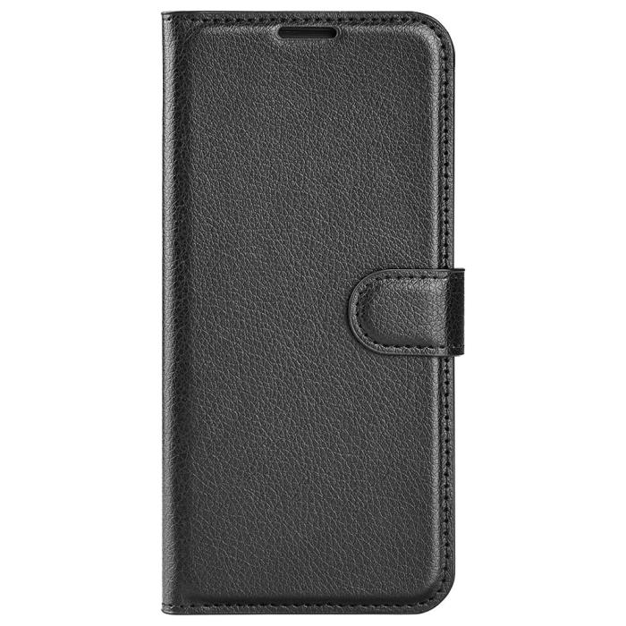 Bild 5, Samsung Galaxy S23 Ultra Fodral Litchi Läder Svart