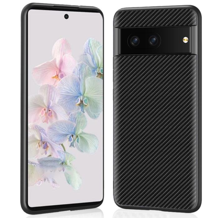 Bild 1, Google Pixel 7 Skal Kolfiber Textur Svart