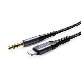 Joyroom 1m Lightning till 3.5 mm AUX Ljudkabel Nylon - Svart