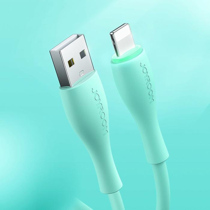 Bild 2, Joyroom 1m 2.4A Lightning Laddning Kabel - Grön