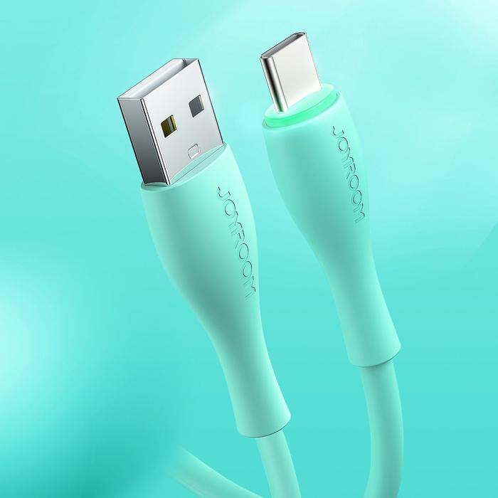 Bild 2, Joyroom 1m 3A USB-C Snabbladdning Kabel - Grön
