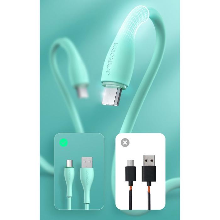 Bild 2, Joyroom 1m 2.4A MicroUSB Snabbladdning Kabel - Vit