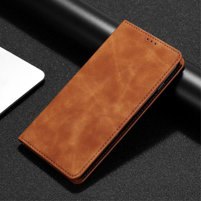 Bild 2, OnePlus Nord N100 - Silkeslent Flip Fodral - Brun