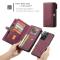 Samsung Galaxy S21 Ultra - CASEME 2-i-1 Multifunktionellt Läder Fodral - Vinröd