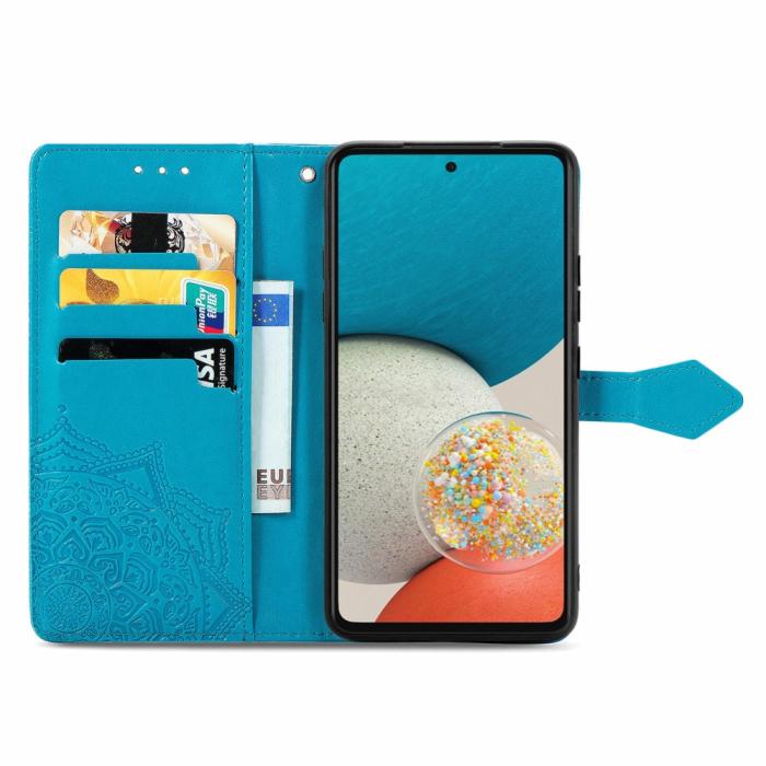 Bild 4, Samsung Galaxy A53 5G Fodral Mandala Läder Blå