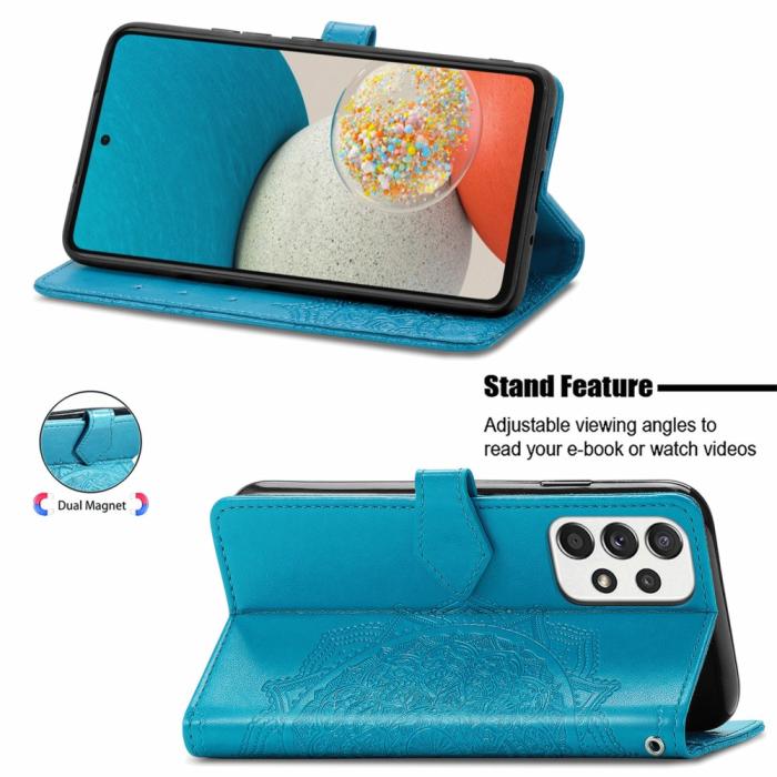 Bild 5, Samsung Galaxy A53 5G Fodral Mandala Läder Blå