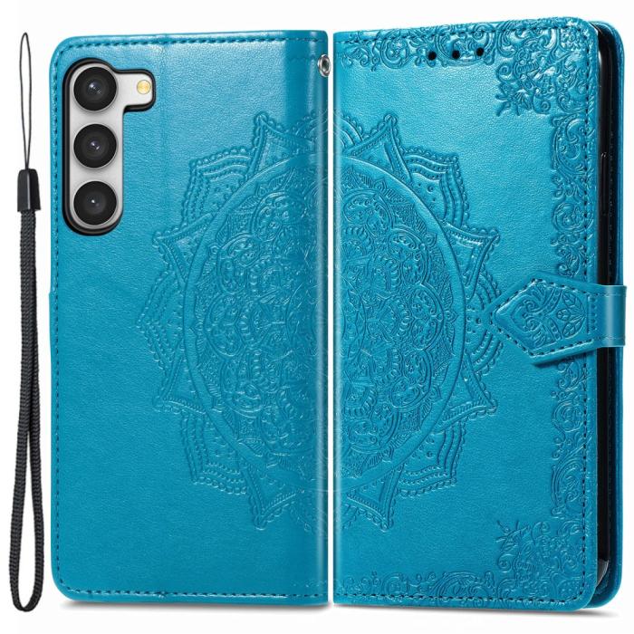 Bild 1, Samsung Galaxy S23 Fodral Mandala Läder Blå